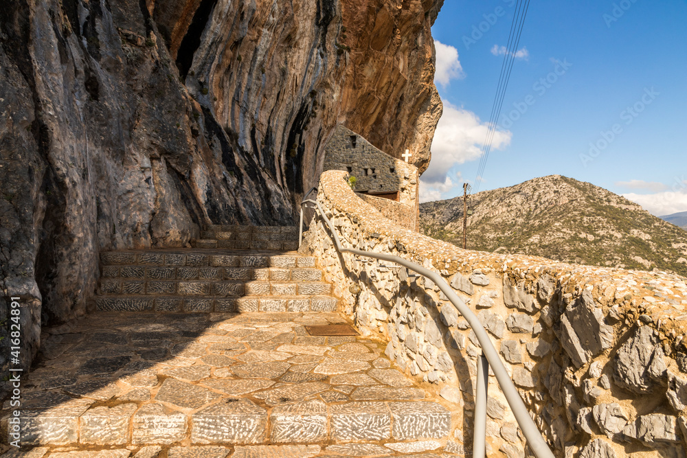 Kosmas, Greece. The Monastery of Panagia Elona in the Parnon Mountains in Kynouria