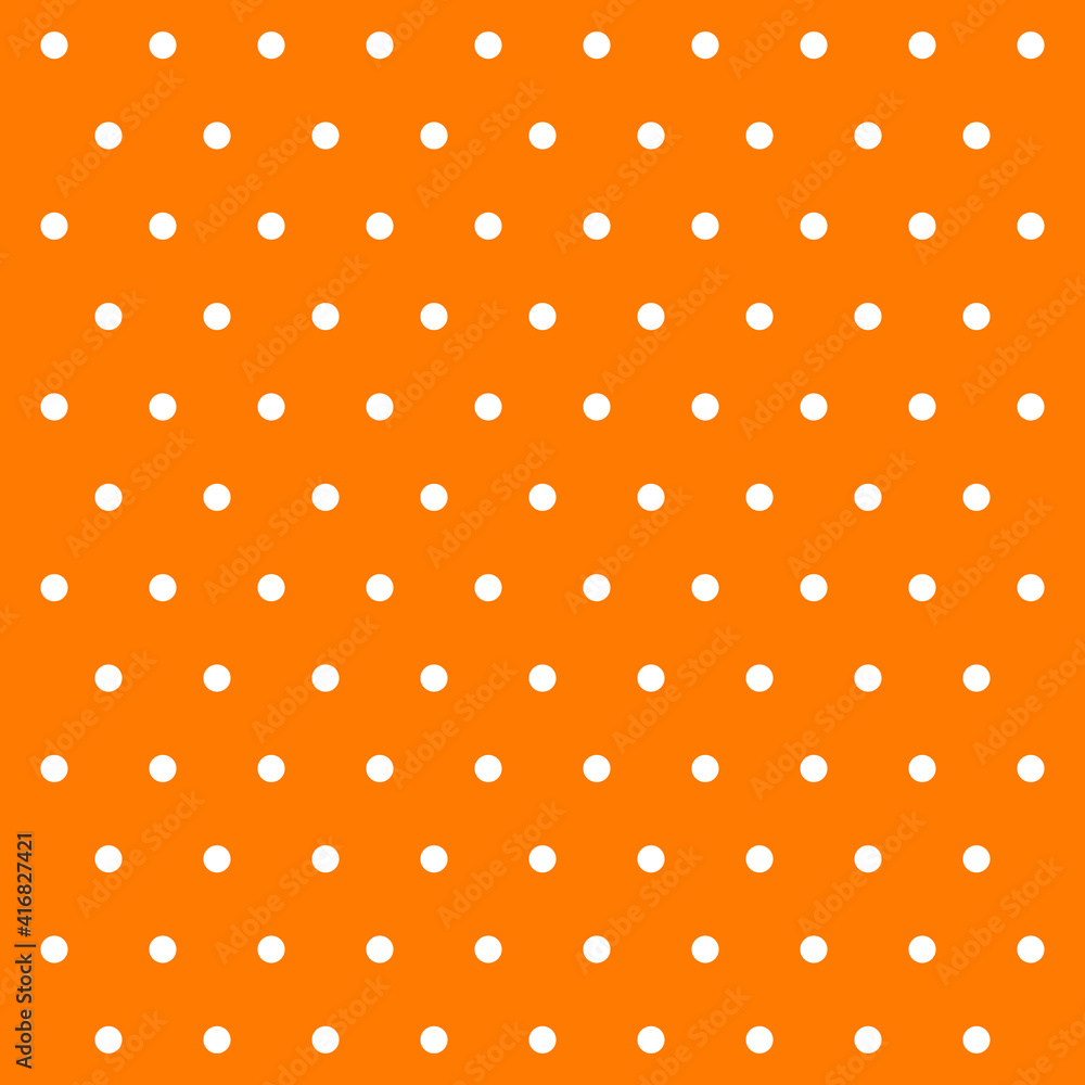 St. Patricks day pattern polka dots. Template background in white and orange polka dots . Seamless fabric texture. Vector illustration St. Patricks day pattern polka dots. Template background in white and orange polka dots . Seamless fabric texture. Vector illustration