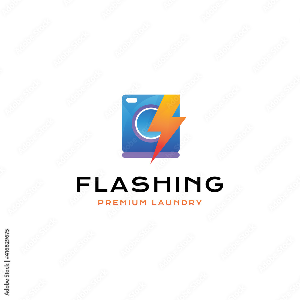 flash or fast laundry logo vector icon illustration modern style flash or fast laundry logo vector icon illustration modern style