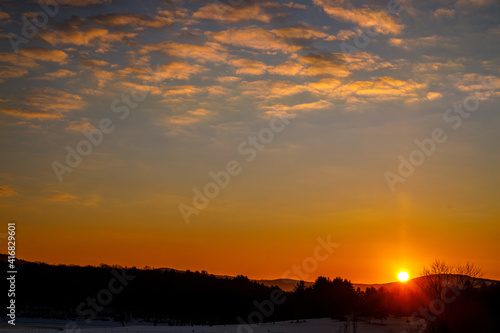 East Sidney Lake Sunrise with Clouds. Upstate NY. © Gerry Raymonda