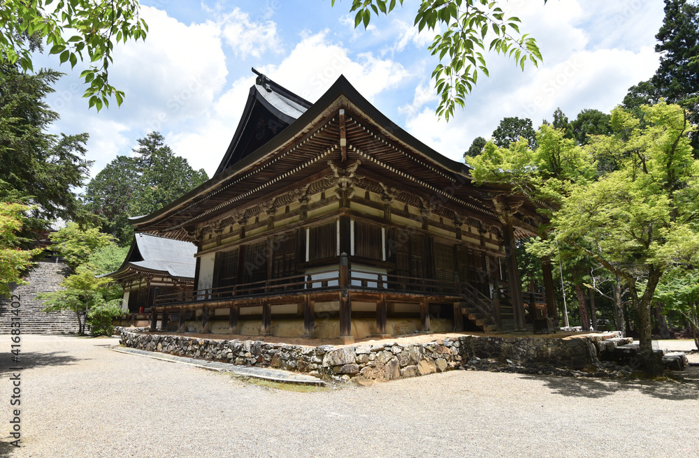 新緑の神護寺　毘沙門堂と五大堂　京都市高雄