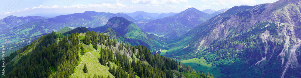 Fototapeta premium Panorama Bergwanderung