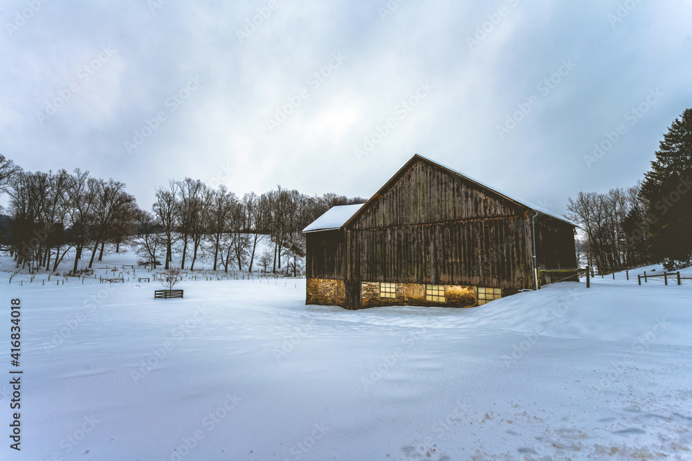 barn in winter barn in winter