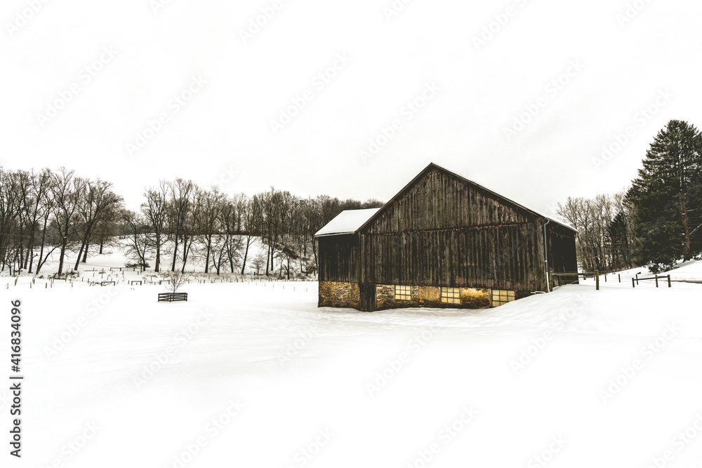 barn in winter barn in winter