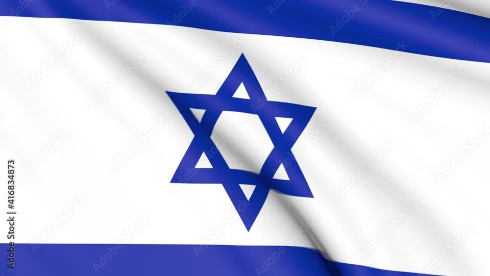 Israel Flag, 4k 30 fps, bright and lightly textured, full screen, seamless loop 3d animation Israel Flag, 4k 30 fps, bright and lightly textured, full screen, seamless loop 3d animation