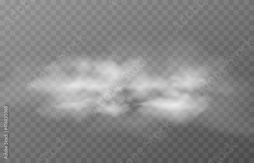 Vector cloud of smoke or fog. Fog or cloud on an isolated transparent background. Smoke, fog, cloud png.