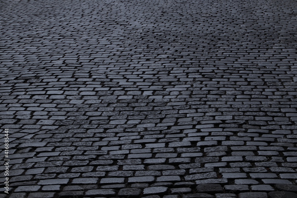 Night cobblestone street in Germany