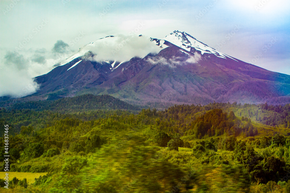 Fototapeta premium Chile. Vicente Perez Rosales National Park, Osorno Volcano.