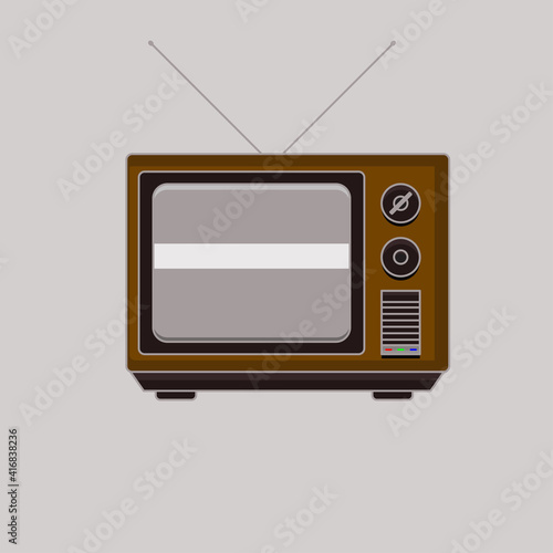 an illustration retro television fit for poster banner t shirt etc