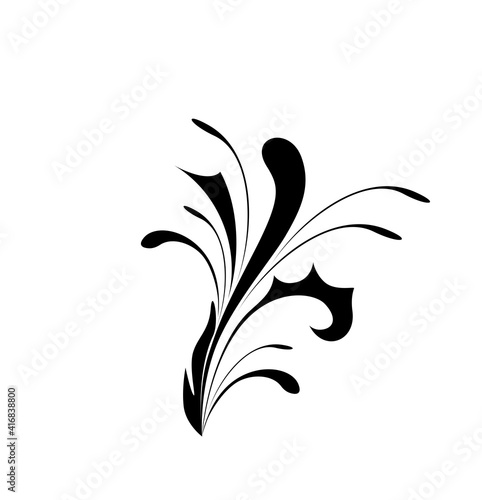 Fototapeta Naklejka Na Ścianę i Meble -  Elegant and Classic Floral Abstract Tattoo - ornamental leaf and flower