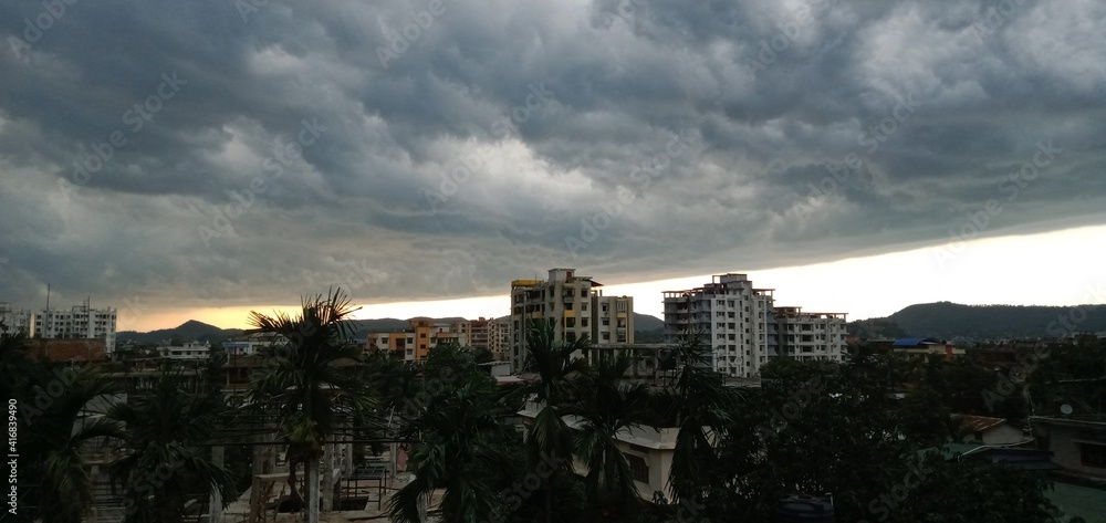 clouds over the city