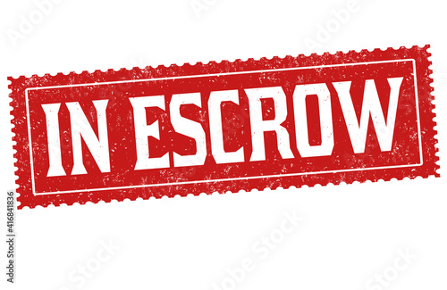 Canvastavla In escrow grunge rubber stamp