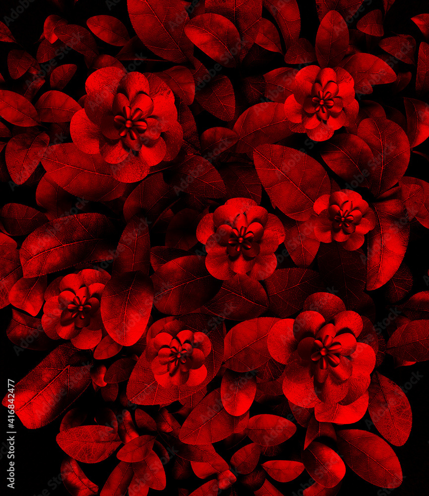 red flower garden night light design