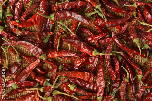 Texture of spicy red peppers.