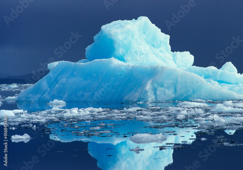 South America, Chile, San Rafael Lagoon NP. Enormous icebergs beautifully litter the San Rafael Lagoon NP, Chile. photo