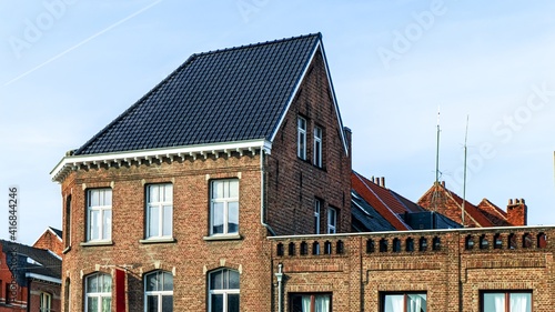 Old houses in the European city, Amsterdam tourism photo