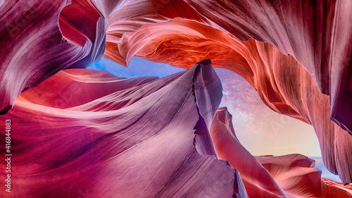 Abstract background in famous Antelope Canyon Arizona USA. Beauty of nature concept. 