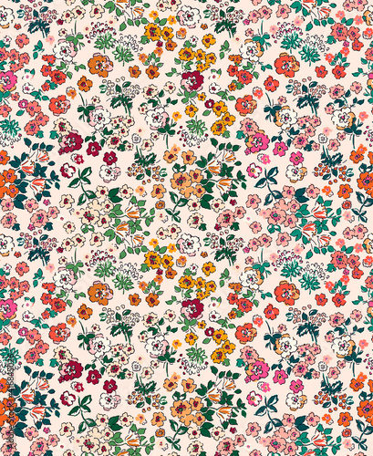 Floral liberty pattern. Plant background for fashion, tapestries, prints. Modern floral design photo