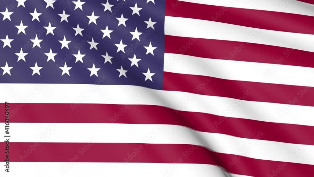 United States of America Flag, 4k 30 fps, bright and lightly textured, full screen, seamless loop 3d animation United States of America Flag, 4k 30 fps, bright and lightly textured, full screen, seamless loop 3d animation