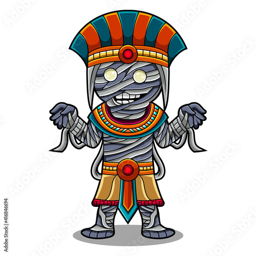Zombie chibi mascot logo 