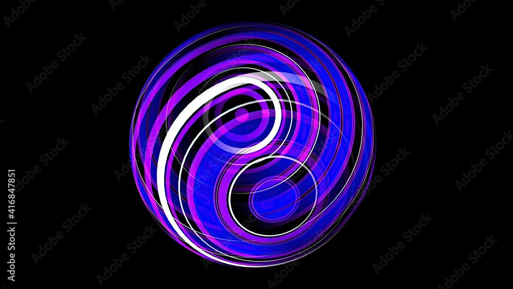 3D illustration of Colorful sphere black 3D illustration of Colorful sphere black