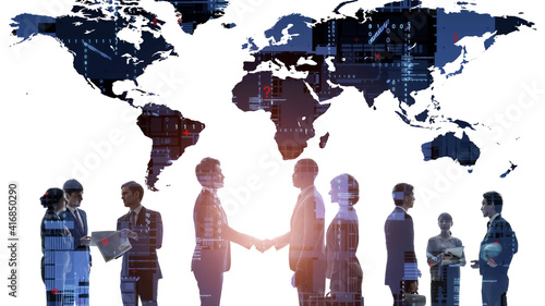 Global communication network concept. Worldwide business. Human resources.