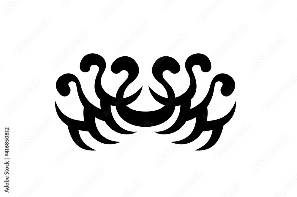 Elegant and Classic Floral Abstract Tattoo - ornamental flower and leaf