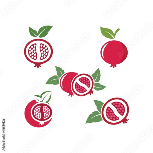 Fototapeta Naklejka Na Ścianę i Meble -  pomegranate fruits  icon vector illustration design