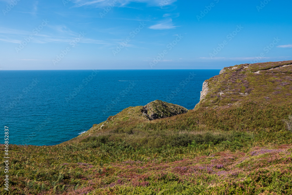 Scenic view of Cape Frehel in Brittany, Northwestern of France