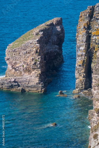 Cap Frehel peninsula's cliffs, English channel, Brittany, France
