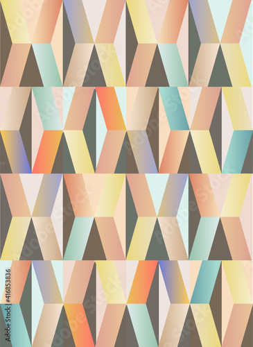 geometric pattern with trendy gradients in vintage style for textiles and decoration