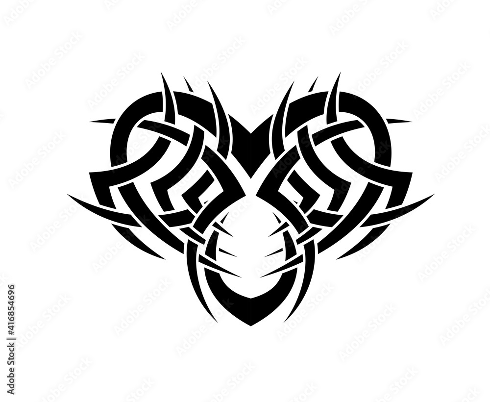 Black and White Classic Tribal Abstract Tattoo Black and White Classic Tribal Abstract Tattoo