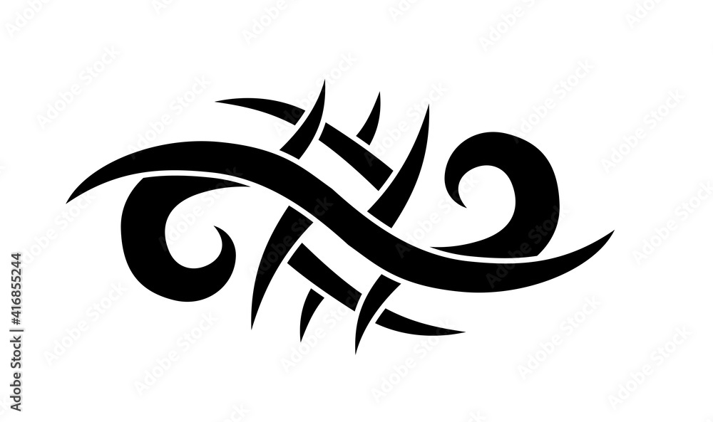 Black and White Classic Tribal Abstract Tattoo Black and White Classic Tribal Abstract Tattoo