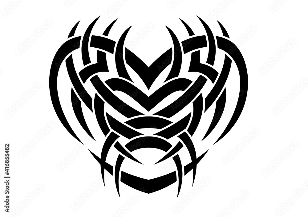 Obraz premium Black and White Classic Tribal Abstract Tattoo