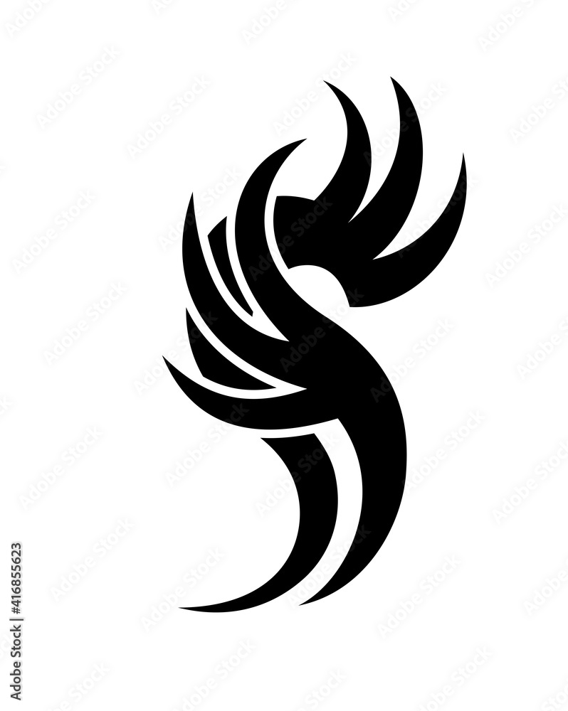 Black and White Classic Tribal Abstract Tattoo Black and White Classic Tribal Abstract Tattoo