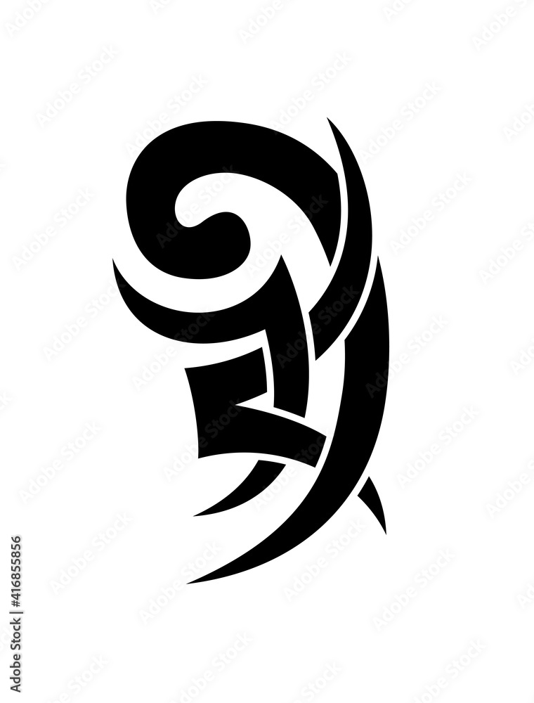 Black and White Classic Tribal Abstract Tattoo Black and White Classic Tribal Abstract Tattoo