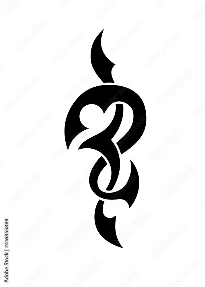 Black and White Classic Tribal Abstract Tattoo Black and White Classic Tribal Abstract Tattoo