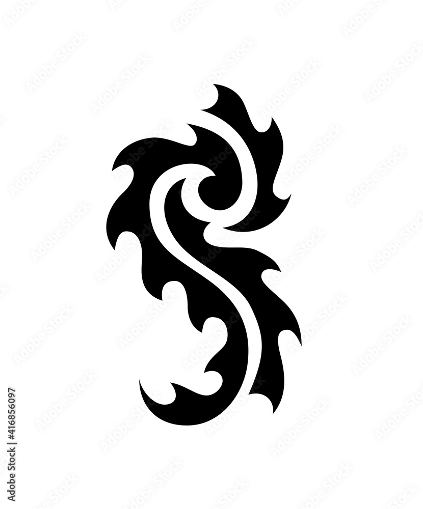 Black and White Classic Tribal Abstract Tattoo Black and White Classic Tribal Abstract Tattoo