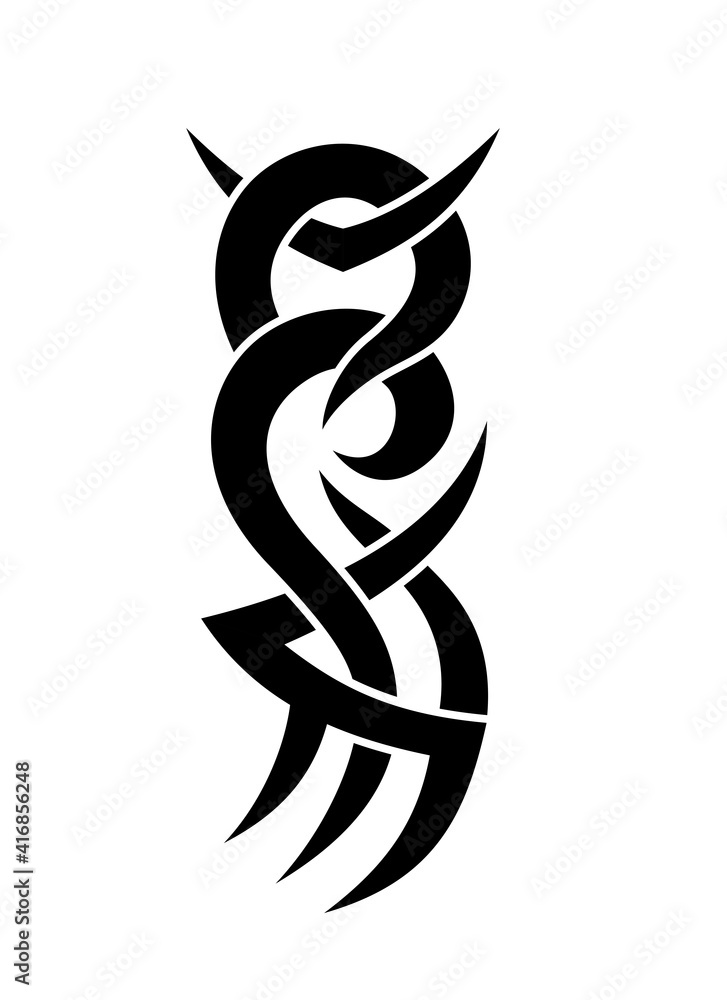 Black and White Classic Tribal Abstract Tattoo Black and White Classic Tribal Abstract Tattoo