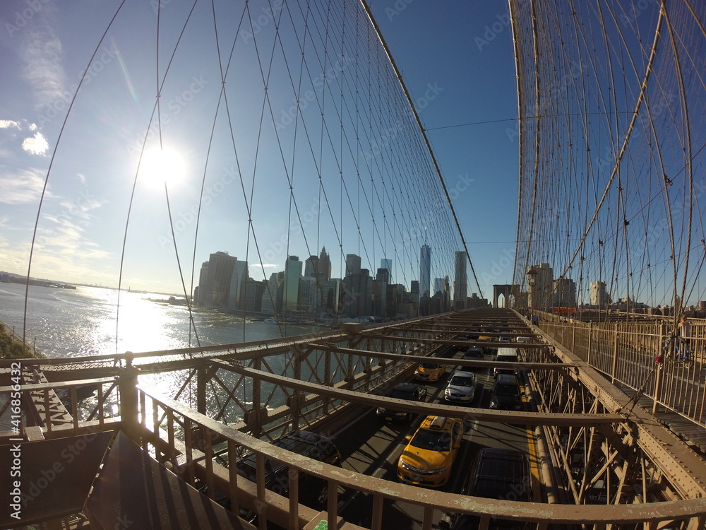Naklejka premium brooklyn bridge (manhattan - new york city- blessed - nyc)