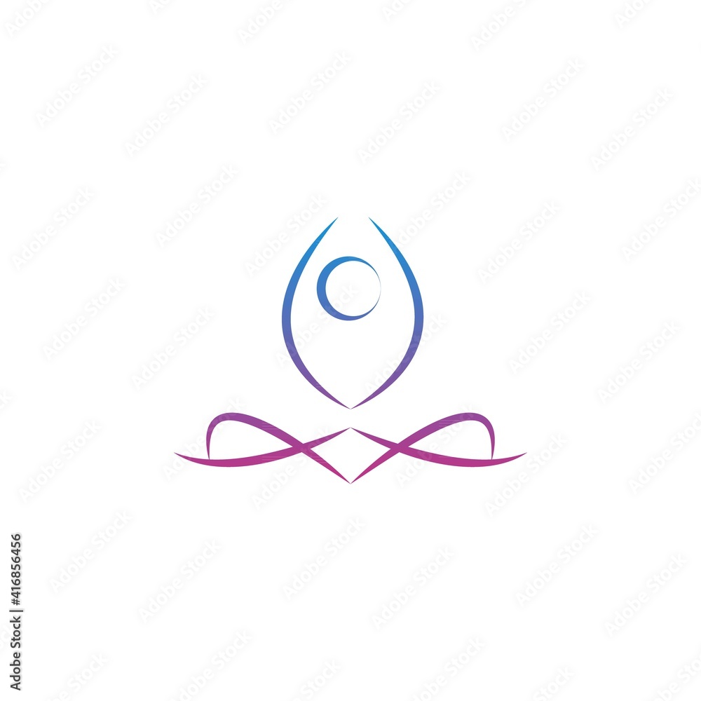 Yoga logo abstract design vector template. Lotus pose icon logo illustration. Yoga logo abstract design vector template. Lotus pose icon logo illustration.