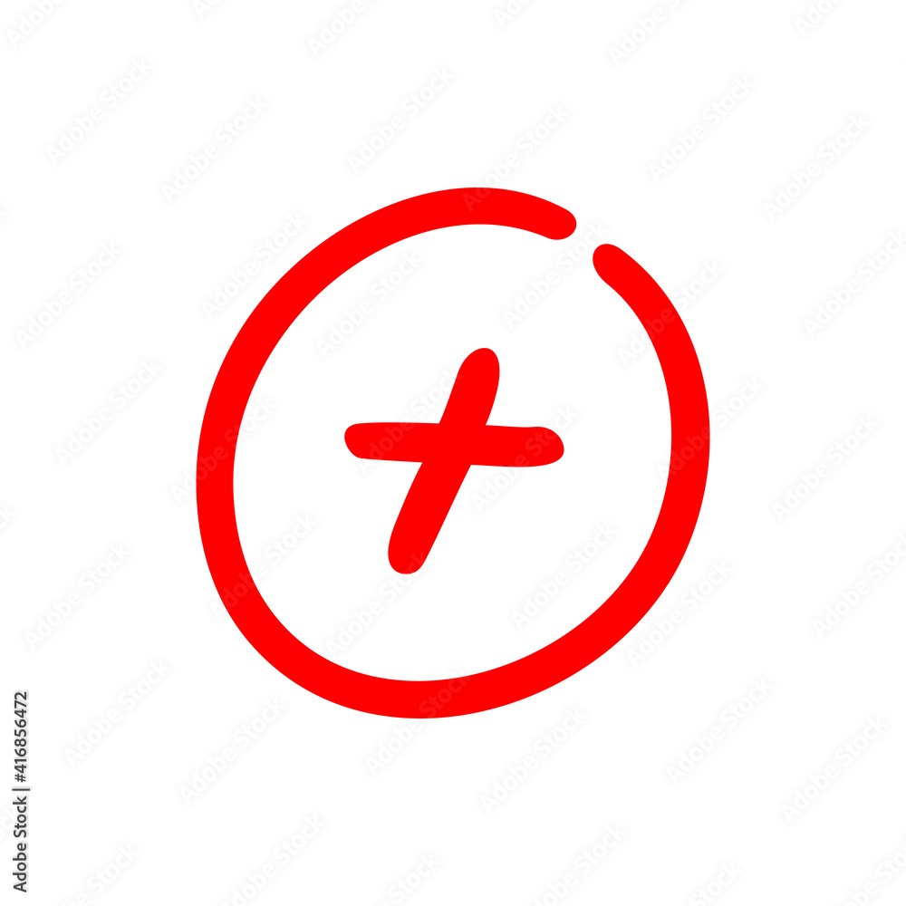 Plus sign inside a circle, positive symbol illustration - Vector Plus sign inside a circle, positive symbol illustration - Vector