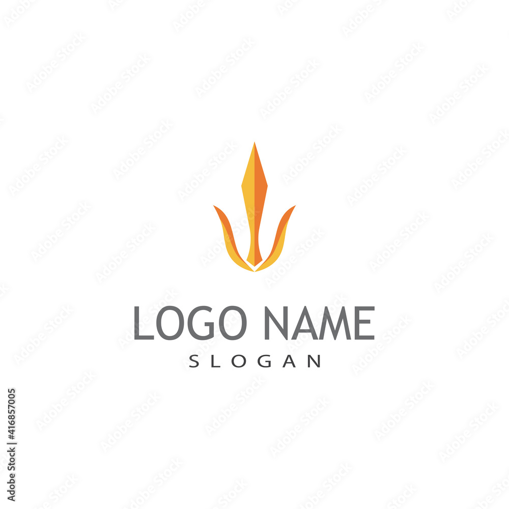 Trident Logo Template vector icon illustration design Trident Logo Template vector icon illustration design