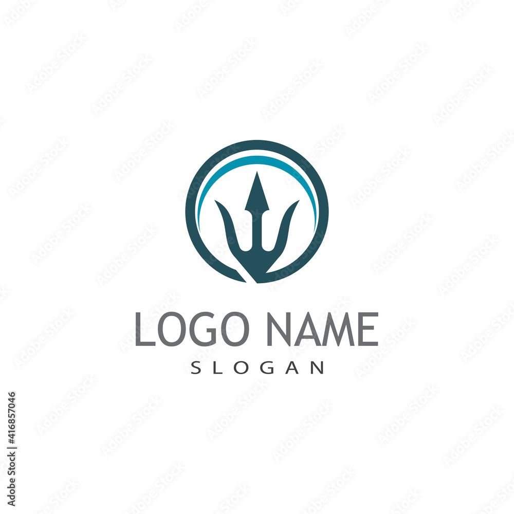 Trident Logo Template vector icon illustration design Trident Logo Template vector icon illustration design