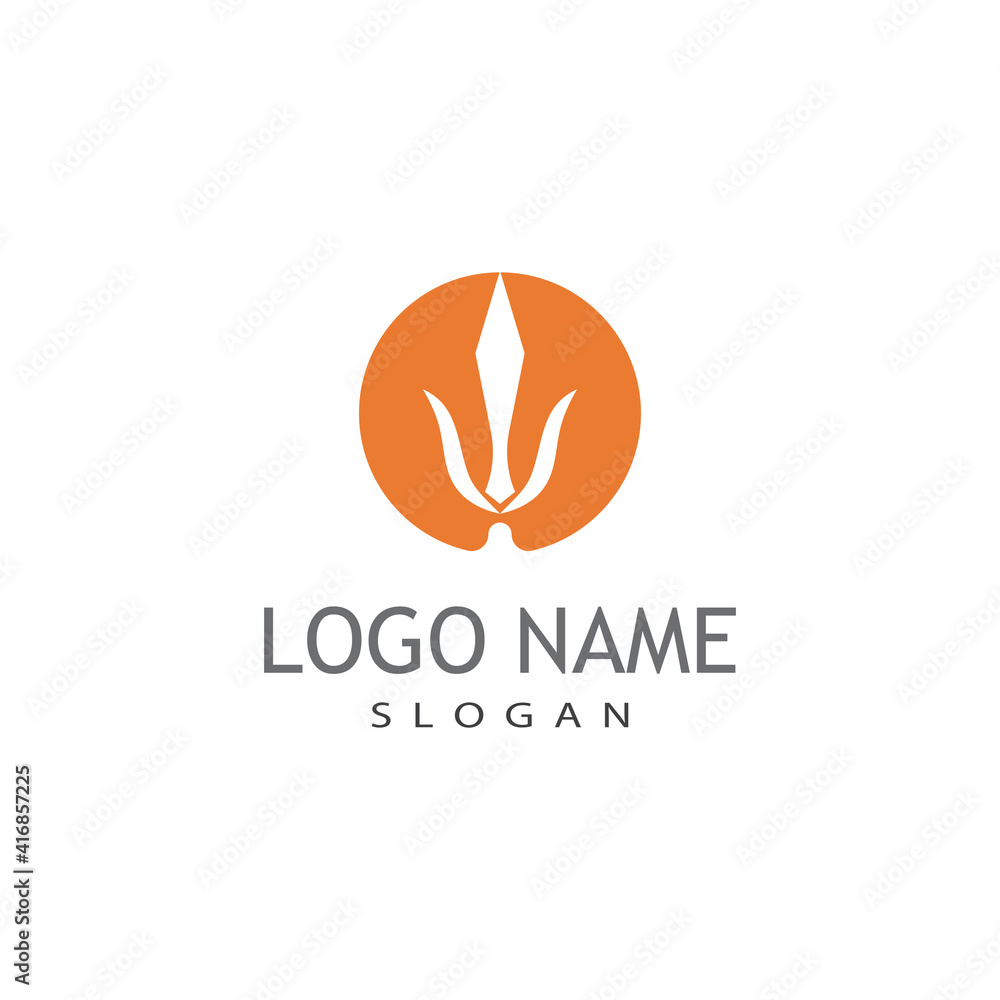 Trident Logo Template vector icon illustration design Trident Logo Template vector icon illustration design
