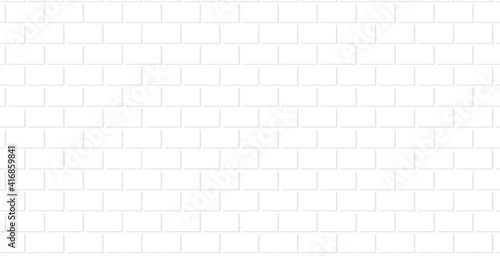 Vector white soft brick wall. Minimal brick wall design element for a banner, wallpapper, background.