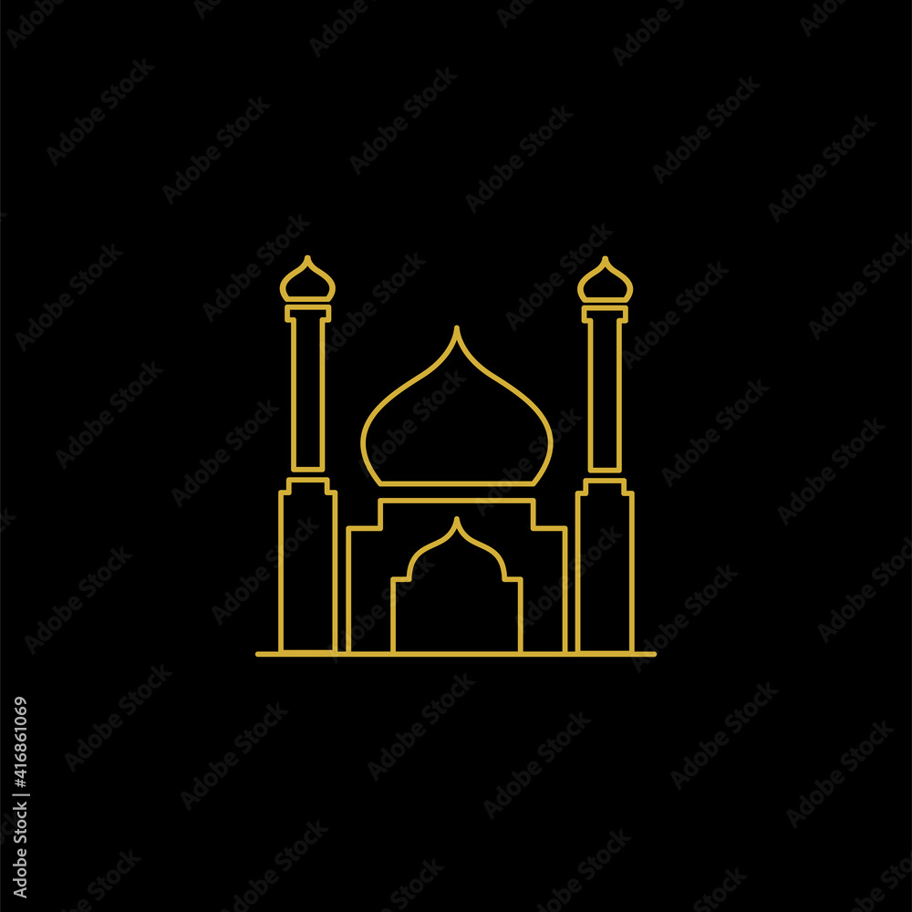 mosque vector illustration. mosque Islamic symbol for Ramadan Kareem sign. mosque modern building. line art style mosque vector illustration. mosque Islamic symbol for Ramadan Kareem sign. mosque modern building. line art style
