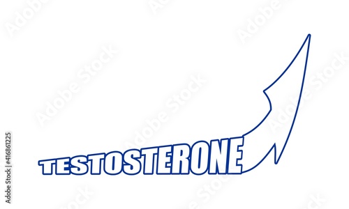 Hormone testosterone word with arrow. Health care concept illustration.
