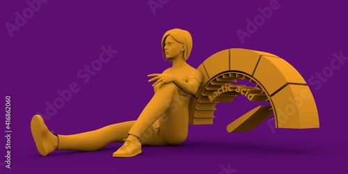 Fotografie Woman sitting near lactic acid measuring device