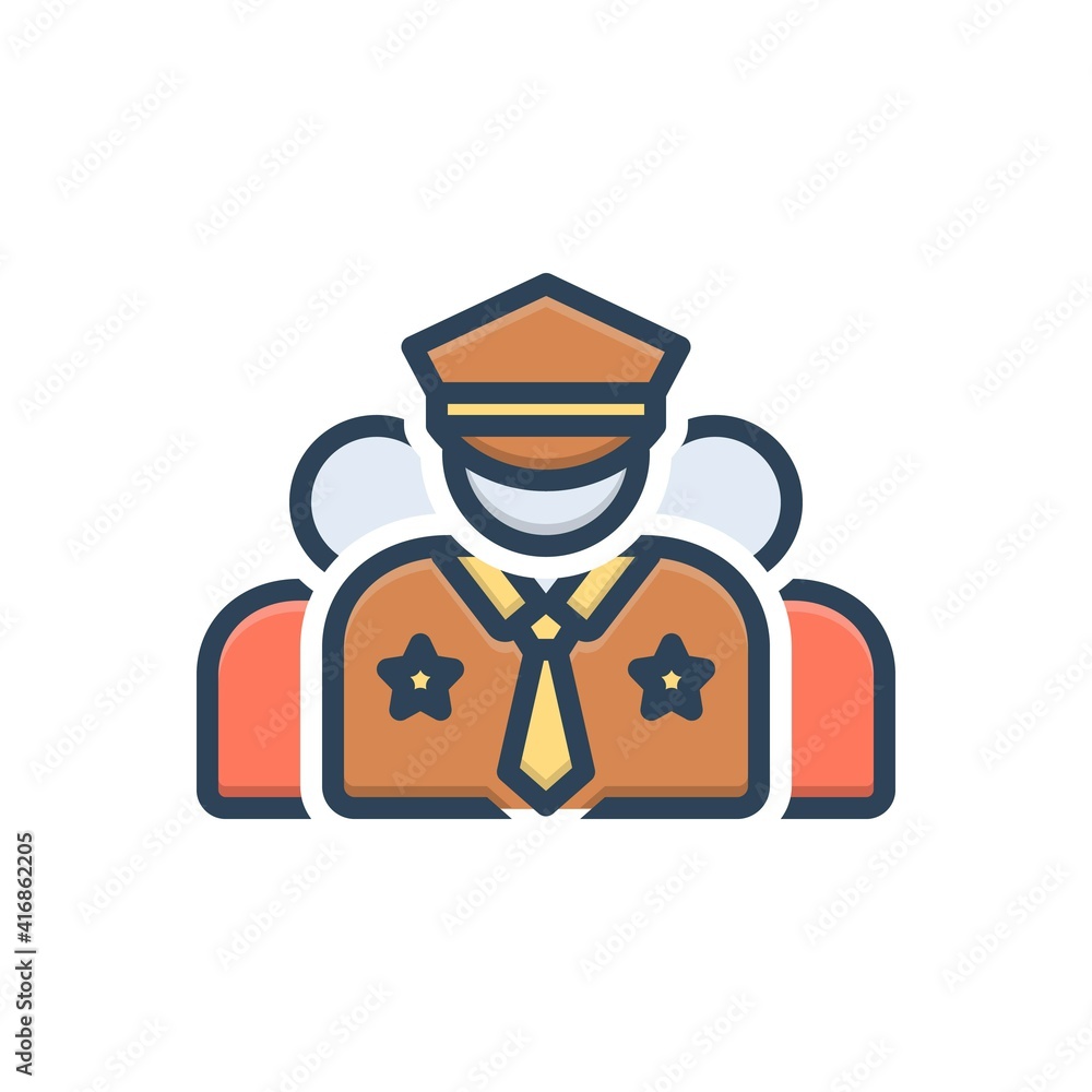 Color illustration icon for crew